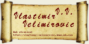 Vlastimir Velimirović vizit kartica